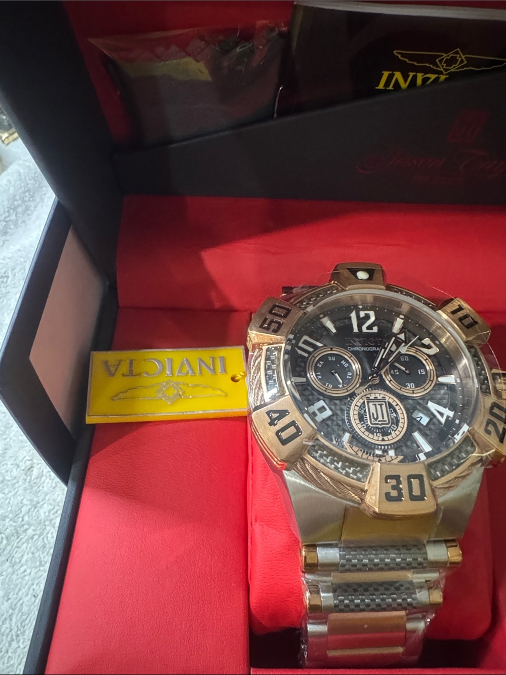 #167 Invicta Jason, Taylor, Zeus Gold and Black Oversized Chronograph Watch - Picture 9 of 9